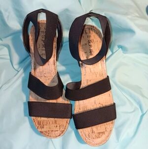 Esprit Black Strappy Sandals Womens 8.5